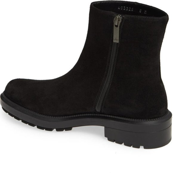 Aquatalia Lauriston weatherproof bootie LUGGED MOTO SUEDE BLACK 8.5 (P5) - Picture 2 of 9